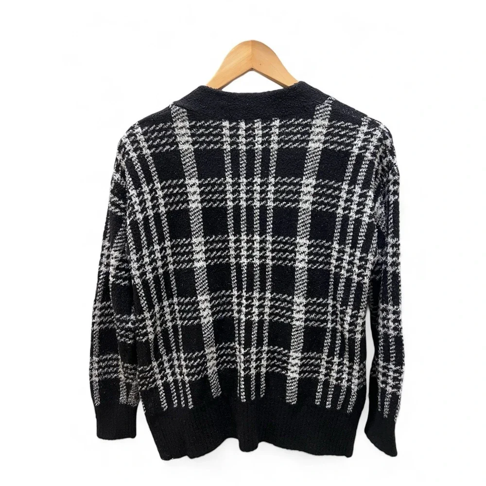 Joie Black and White 80s/90s Style Super‎ Soft Cardigan Sweater S